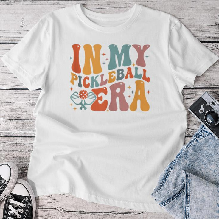 Retro Groovy In My Pickleball Era Pickleball Player Women T-shirt Funny Gifts