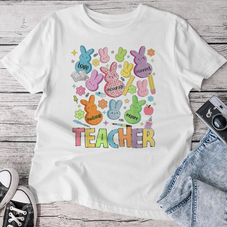 Retro Teacher Of Sweet Bunny Apparel Cute Teacher Easter Day Women T-shirt Unique Gifts