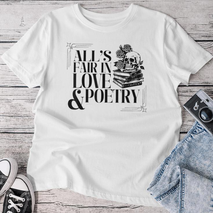 Skull All's Fair In Love & Poetry Men Women T-shirt Unique Gifts
