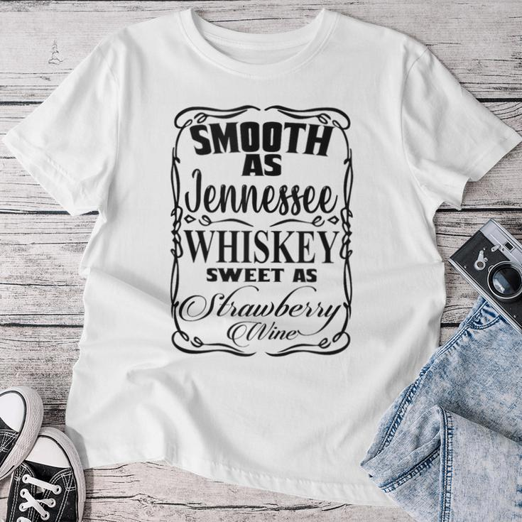 Smooth As Whiskey Sweet As Strawberry Wine Western Country Women T-shirt Funny Gifts