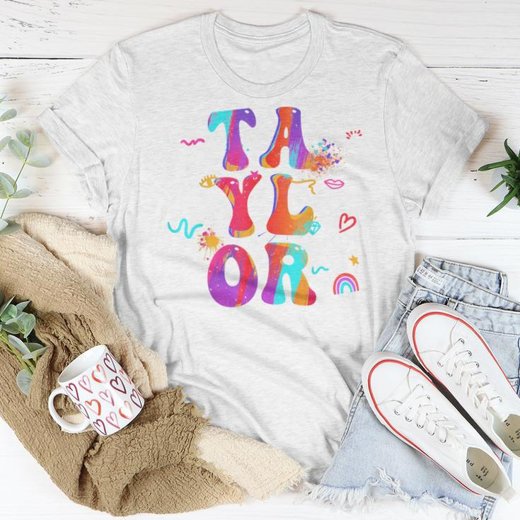 Taylor Girl First Name Personalized Groovy Women T-shirt Funny Gifts