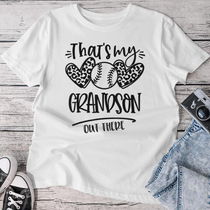 That's My Grandson Out There Baseball Grandma & Grandpa Women T-shirt Funny Gifts