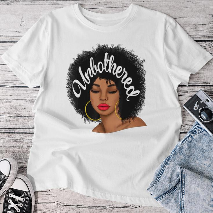 Unbothered African American Black Girl Afro Queen Women T-shirt Unique Gifts