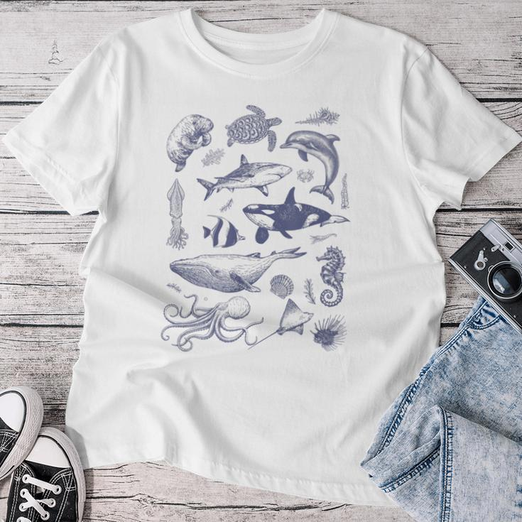 Vintage 90S Tattoo Sea Animal Retro Ocean Nature Women Women T-shirt Funny Gifts