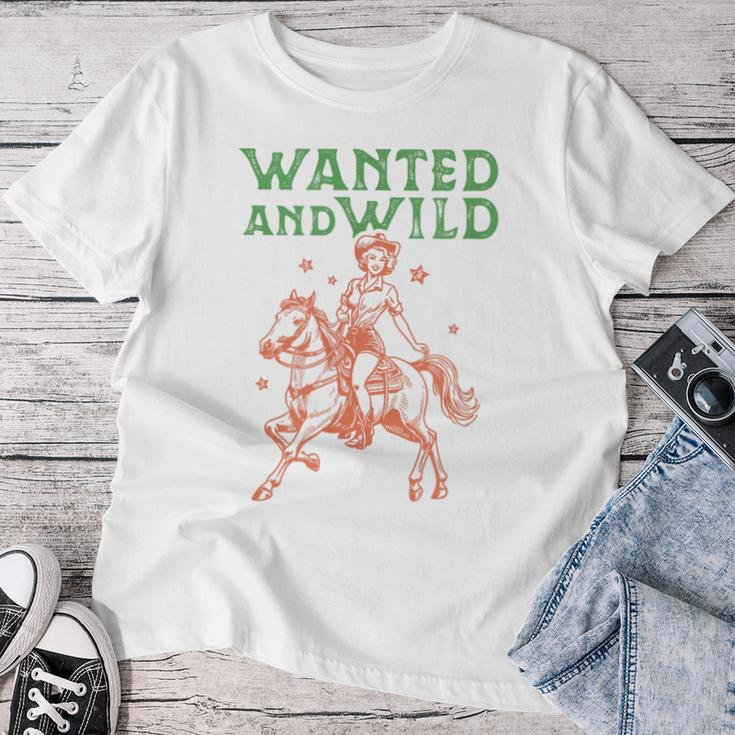 Wild West Horse Cowgirl Vintage Cute Western Rodeo Graphic Women T-shirt Funny Gifts