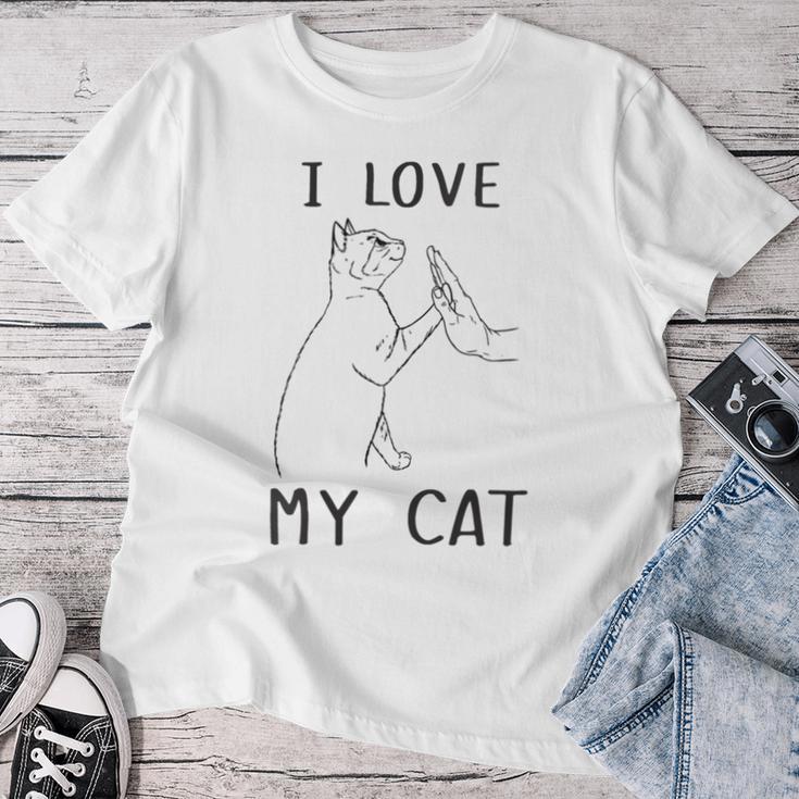 Women's I Love My Cat T-shirt Frauen Lustige Geschenke