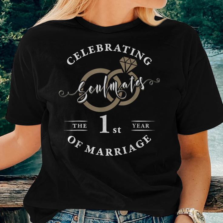 1 Year Wedding Anniversary Couple Husband Wife Matching Women T-shirt Gifts for Her