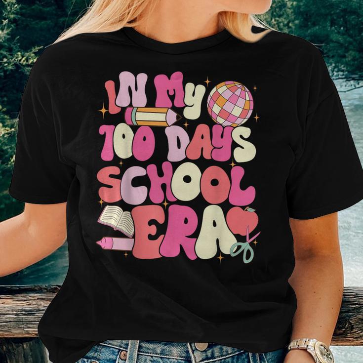 In My 100 Days Of School Era Retro Groovy 100Th Day Teachers Women T-shirt Gifts for Her