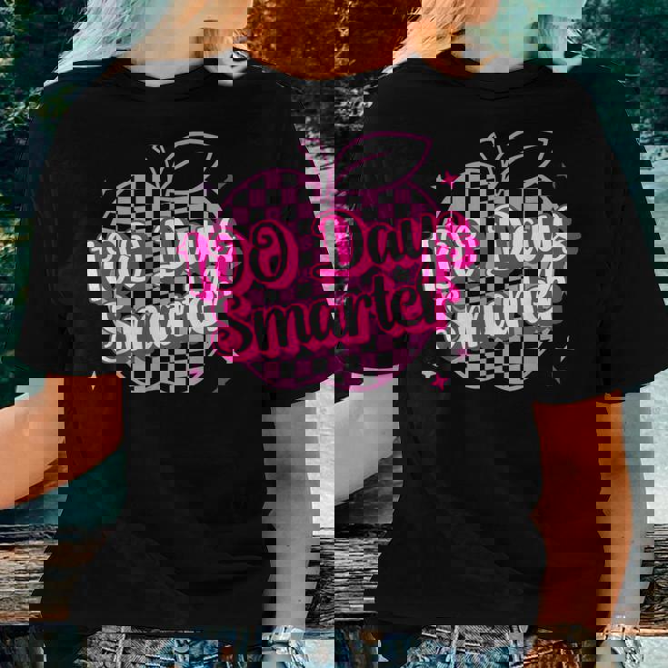 100 Days Smarter Pink Teacher Girls 100 Days Of School Women T-shirt Gifts for Her