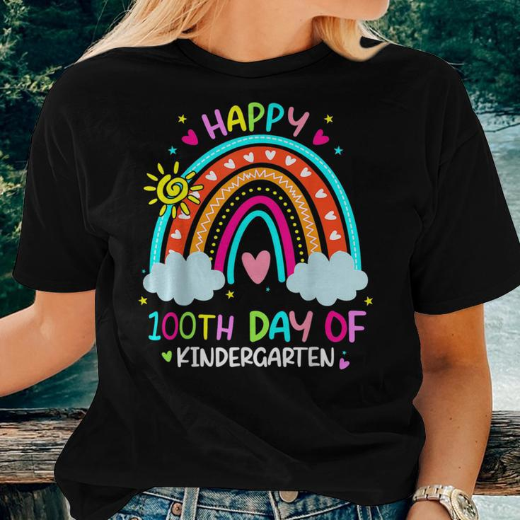 100Th Day Of Kindergarten School Rainbow 100 Days Smarter Women T-shirt Gifts for Her