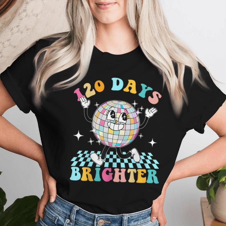 120 Days Brighter Happy 120Th Day Of School Groovy Boy Girl Women T-shirt Gifts for Her