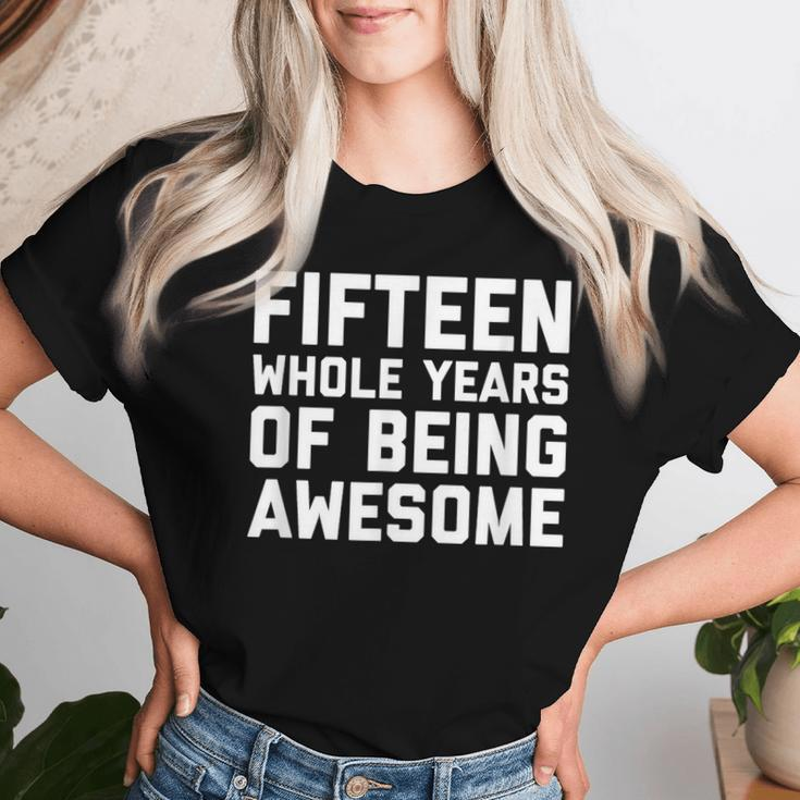 15Th Birthday Age 15 Year Old Boy Girl Fifn Women T-shirt Gifts for Her