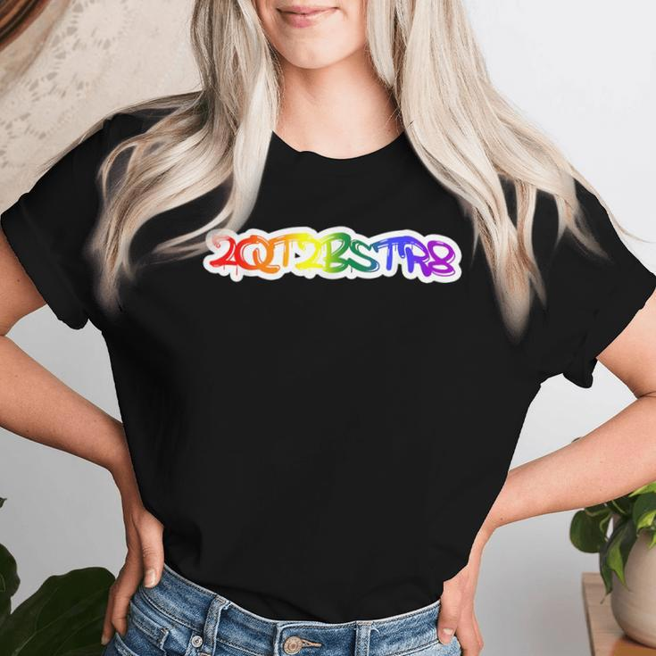 2Qt2bstr8 Lgbtq Rainbow Pride Graffiti Women T-shirt Gifts for Her