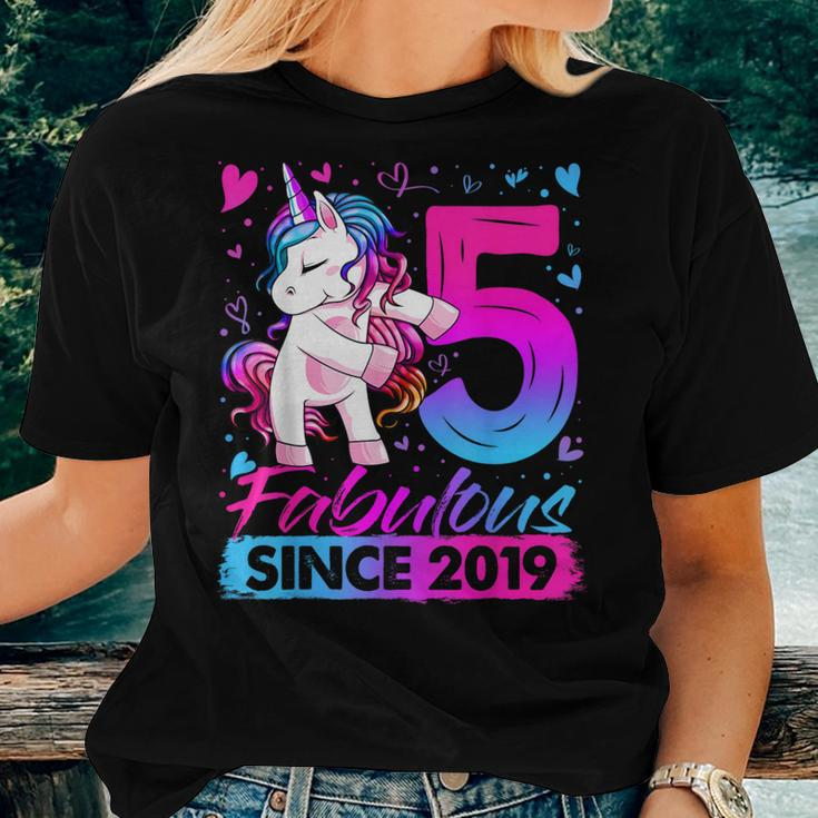 5 Years Old Flossing Unicorn 5Th Birthday Girl Party Women T-shirt Gifts for Her