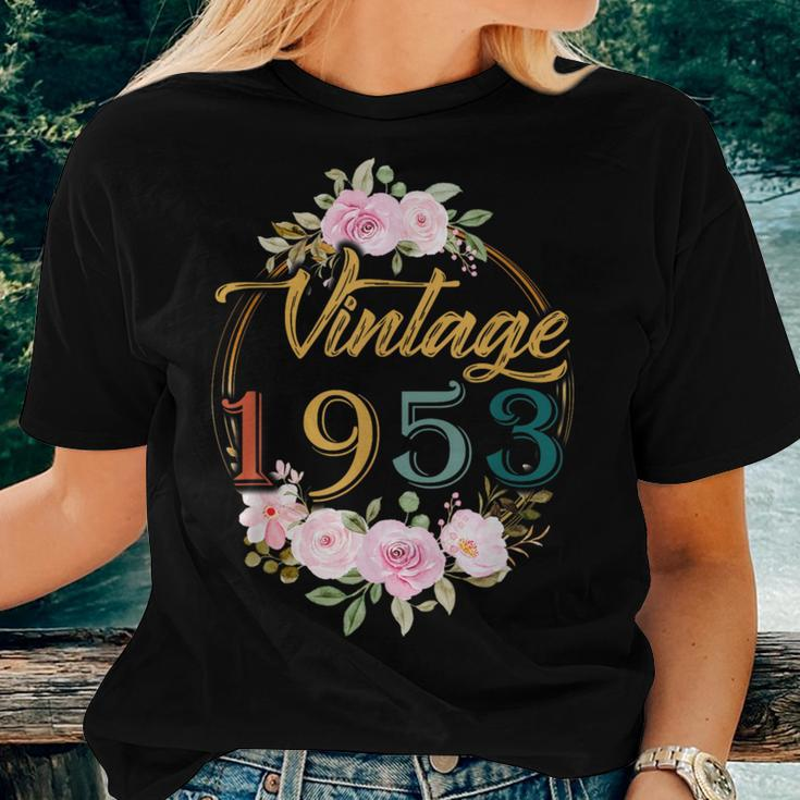 70 Years Old Vintage 1953 Floral 70Th Birthday Party Women T-shirt Gifts for Her