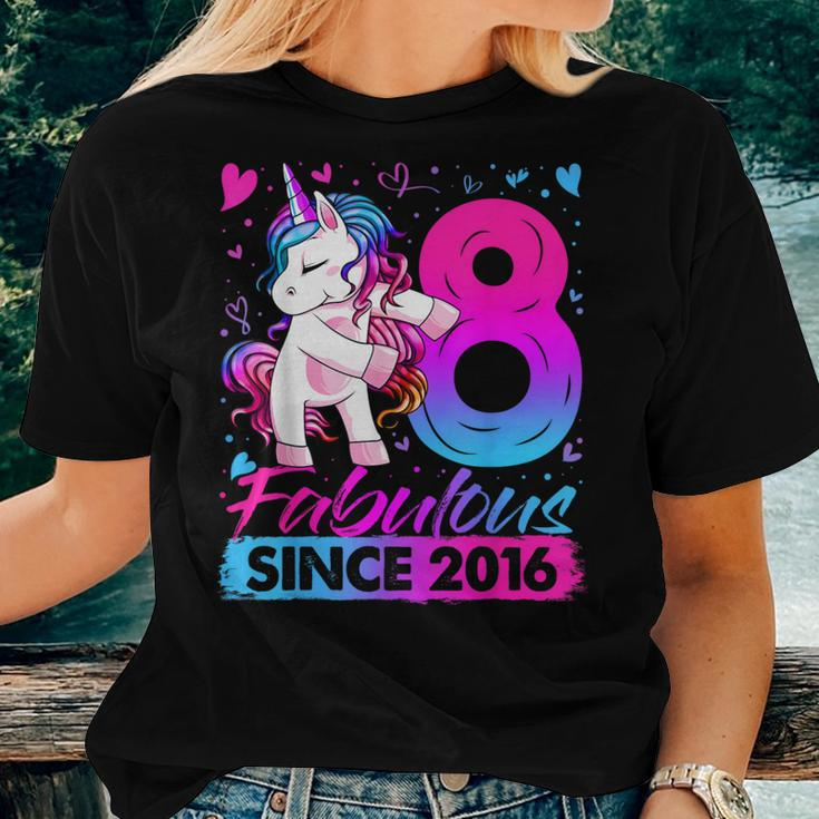 8 Years Old Flossing Unicorn 8Th Birthday Girl Party Women T-shirt Gifts for Her