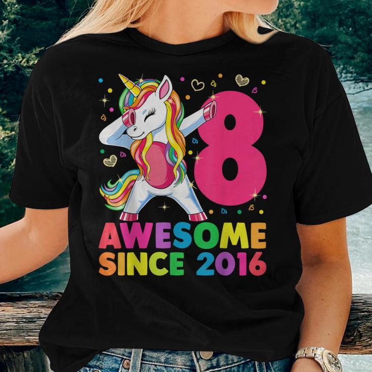 8 Years Old Unicorn Dabbing 8Th Birthday Girl Unicorn Party Women T-shirt Gifts for Her