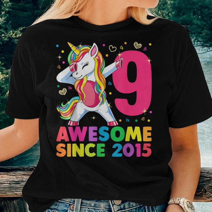 9 Years Old Unicorn Dabbing 9Th Birthday Girl Unicorn Party Women T-shirt Gifts for Her