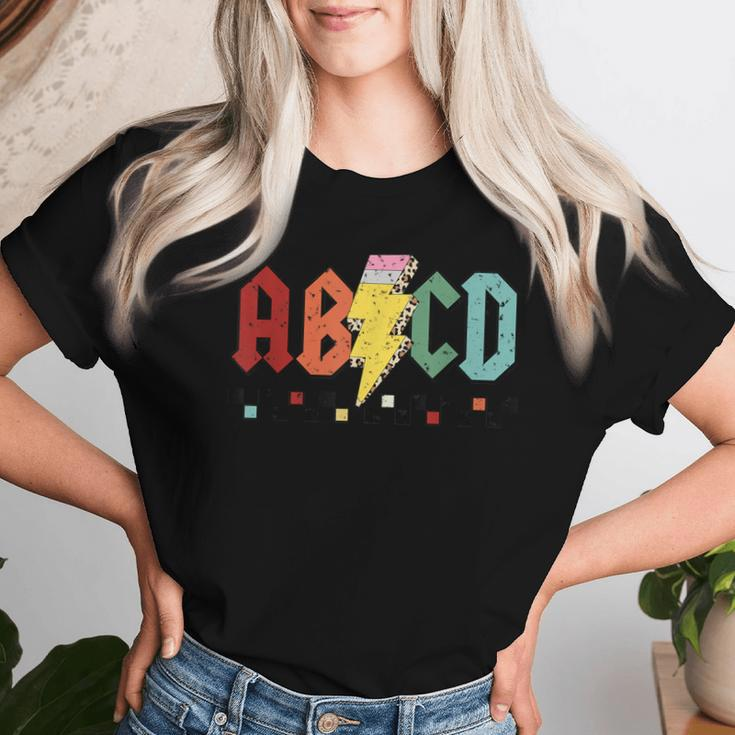 Abcd Pencil Lightning Rock'n Roll Teacher Back To School Women T-shirt Gifts for Her