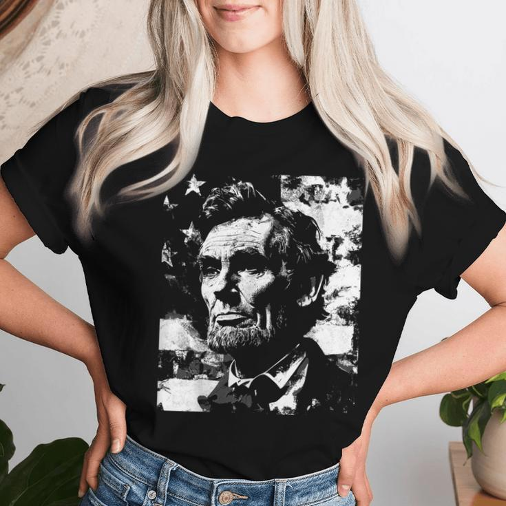 Abraham Lincoln History Teacher President 4Th Of July Women T-shirt Gifts for Her