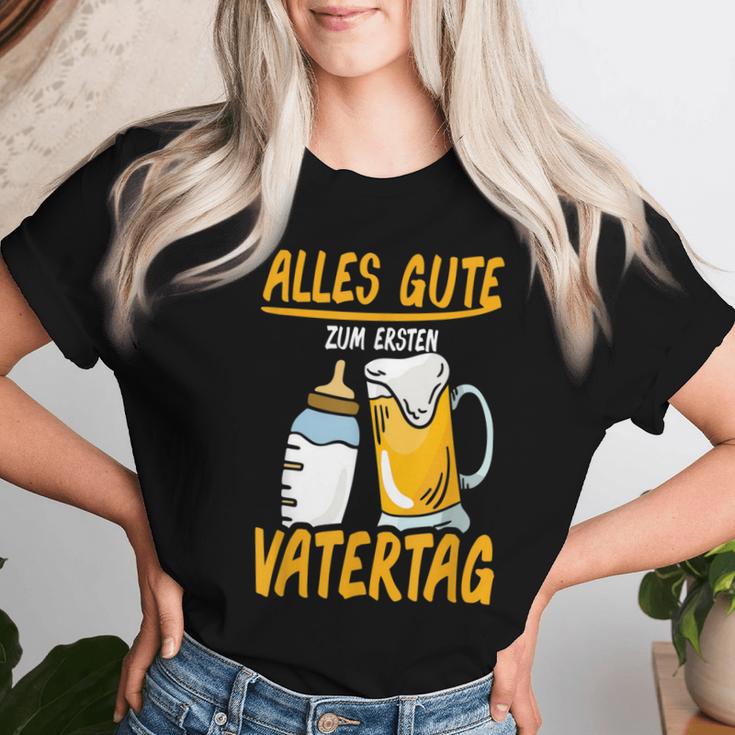 Alles Gute Zum Erstenatertag Beer Dad Baby Father T-shirt Frauen Geschenke für Sie