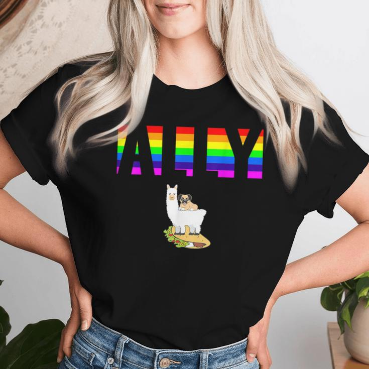 Ally Pride Lgbtq Equality Rainbow Lesbian Gay Transgender Women T-shirt Gifts for Her