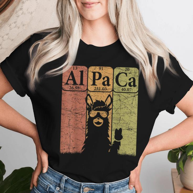 Alpaca Periodic Table Elements Llama Alpaca Vintage Women T-shirt Gifts for Her