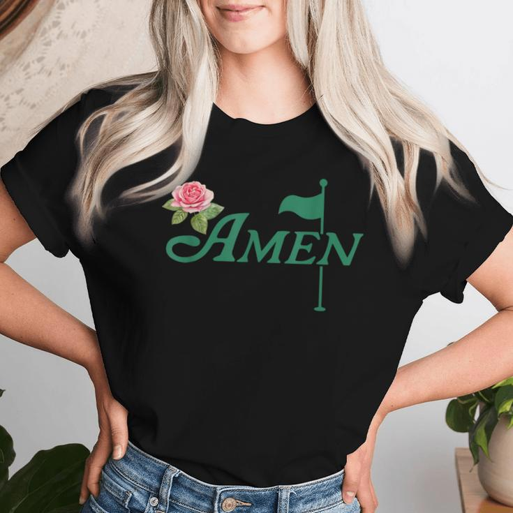 Amen Floral Master Golfer Golf Lover Golf Flower Apparel Women T-shirt Gifts for Her