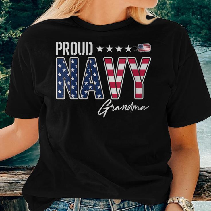 American Flag Proud Navy Grandma Women T-shirt Gifts for Her