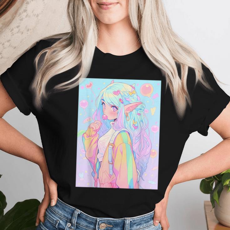 Anime Girl Pastel Kawaii Waifu Elves Girl Women T-shirt Gifts for Her