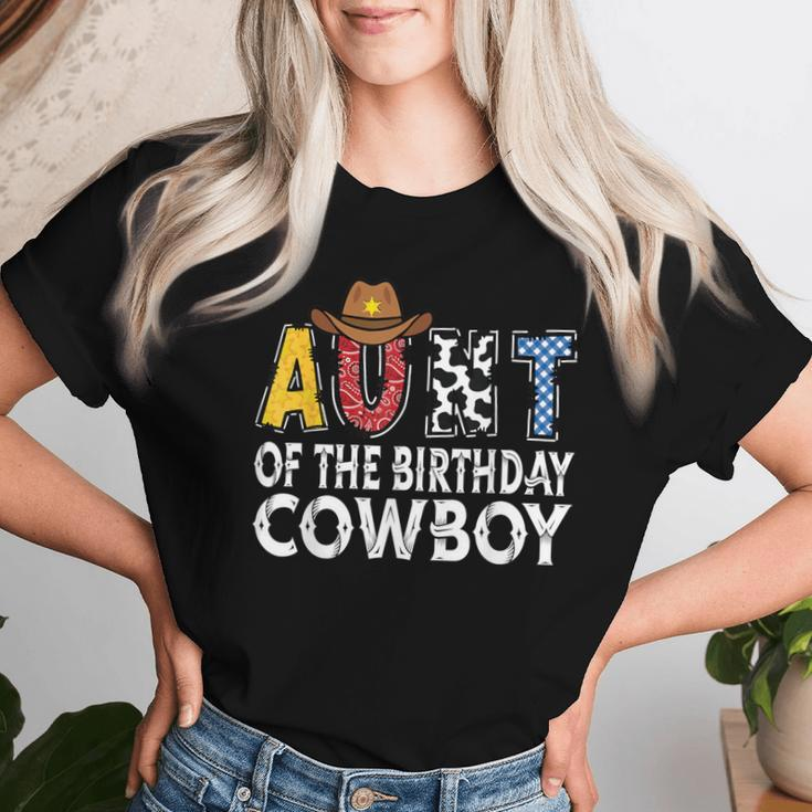 Aunt 1St Birthday Cowboy Western Aunt Birthday Boy Women T-shirt Gifts for Her
