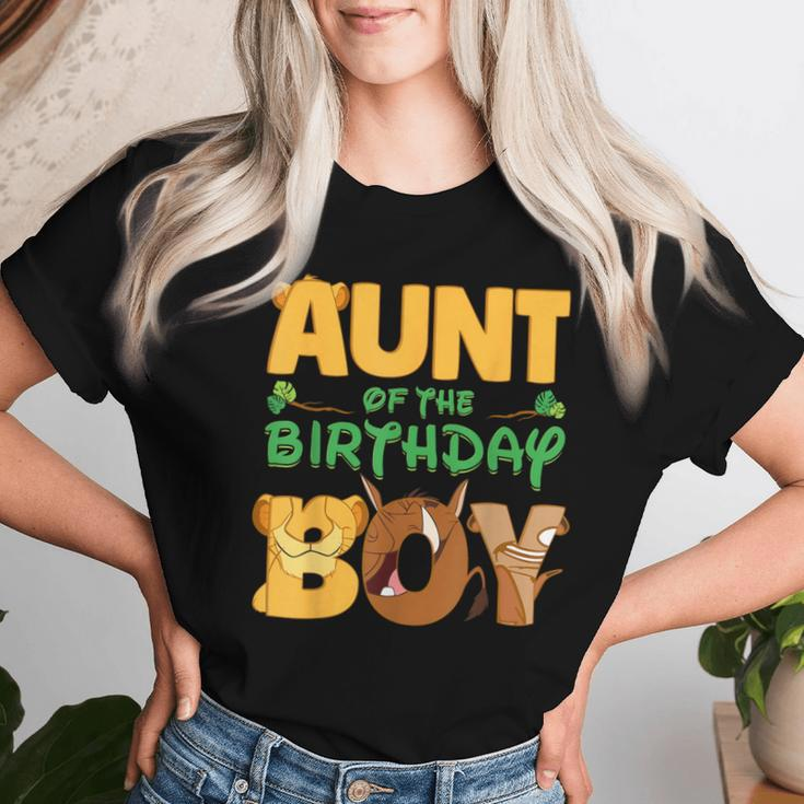 Aunt Of The Birthday Boy Lion Family Matching Women T-shirt Gifts for Her