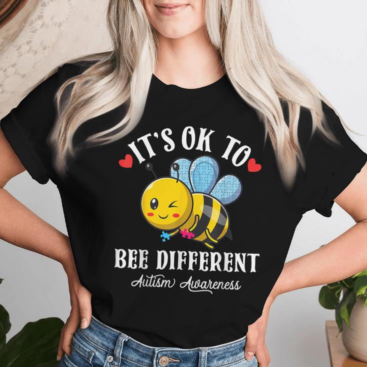 Autism Awareness Bee It's Ok To Be Different Autistic Bees Women T-shirt Gifts for Her