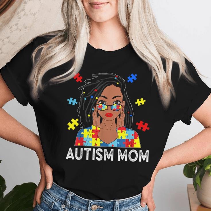 Autism Mom African American Loc'd Autism Awareness Women T-shirt Gifts for Her