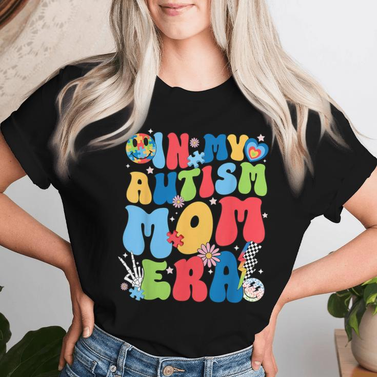 In My Autism Mom Era Autism Awareness Support Puzzle Groovy Women T-shirt Gifts for Her