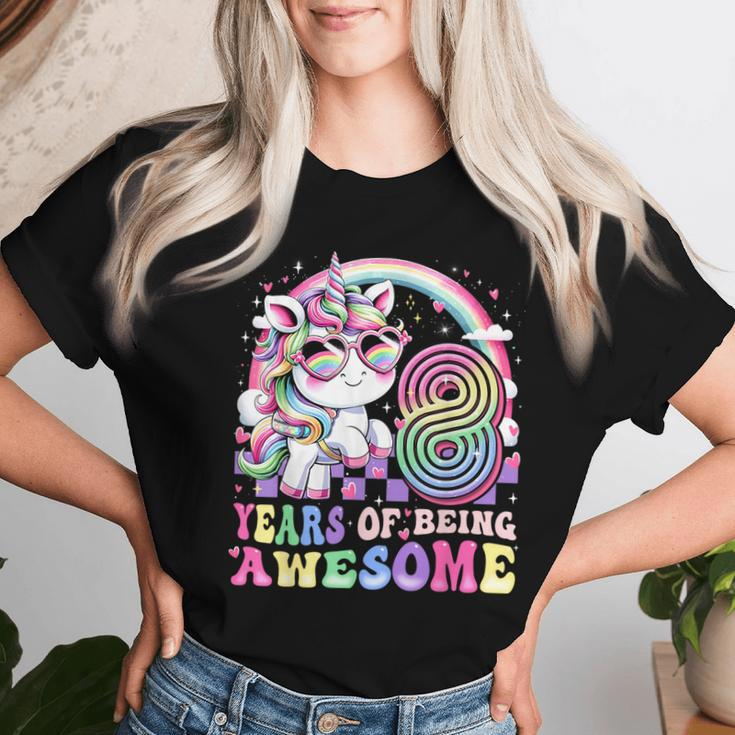 Awesome 8 Year Old Unicorn 8Th Birthday Girl Party Princess Women T-shirt Gifts for Her