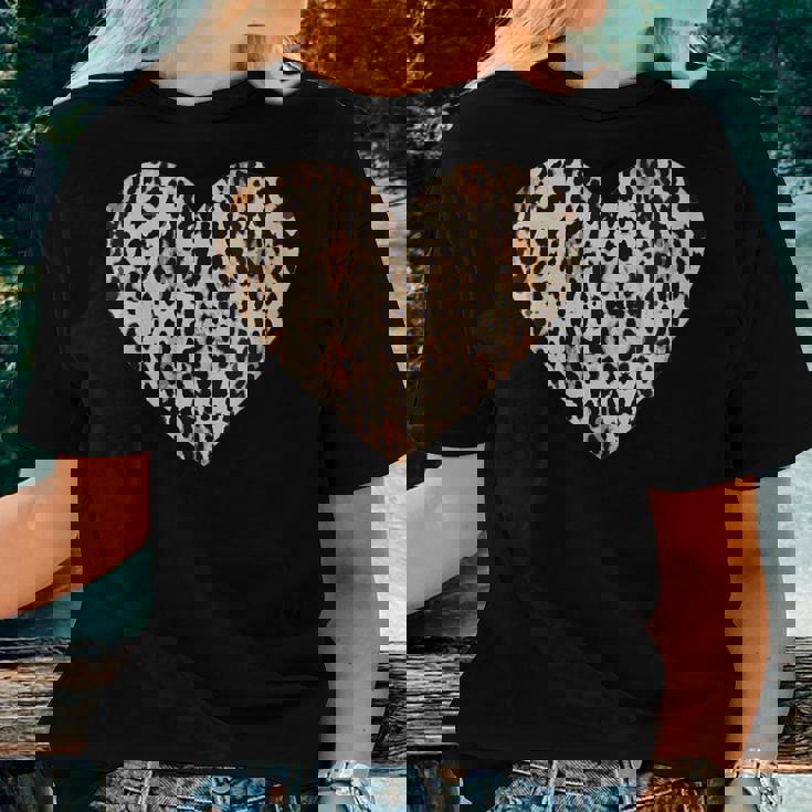 【YEGG】25SS★ Leopard heart Tee Leopard Cheetah Animal Print Heart Men's T-shirt Back Print