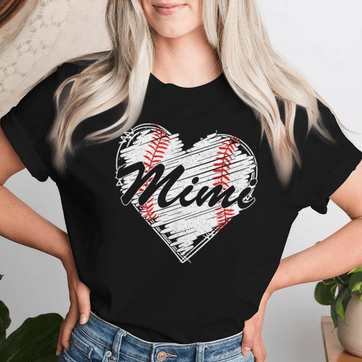 Baseball Mimi Retro Heart Baseball Grandma Mother's Day Women T-shirt Gifts for Her