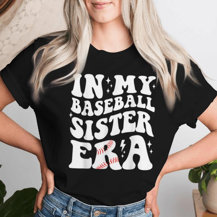 In My Baseball Sister Era Groovy Retro Proud Baseball Sister Women T-shirt Gifts for Her