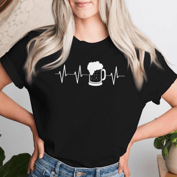 Beer Heartbeat Beer Drinker Beer Fans T-shirt Frauen Geschenke für Sie