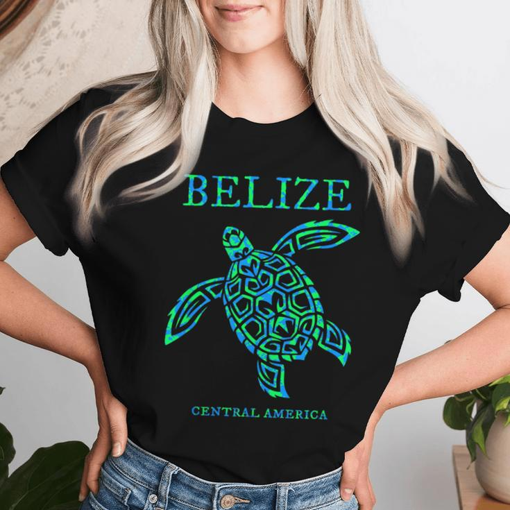 Belize Sea Turtle Retro Boys Girls Vacation Souvenir Women T-shirt Gifts for Her