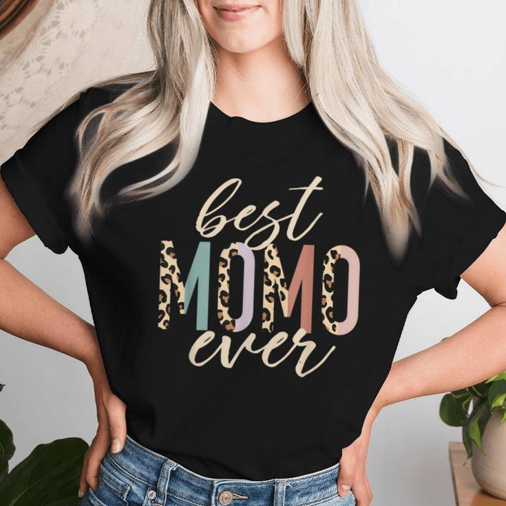 Best Momo Ever Leopard Print Mother's Day Women T-shirt Gifts for Her