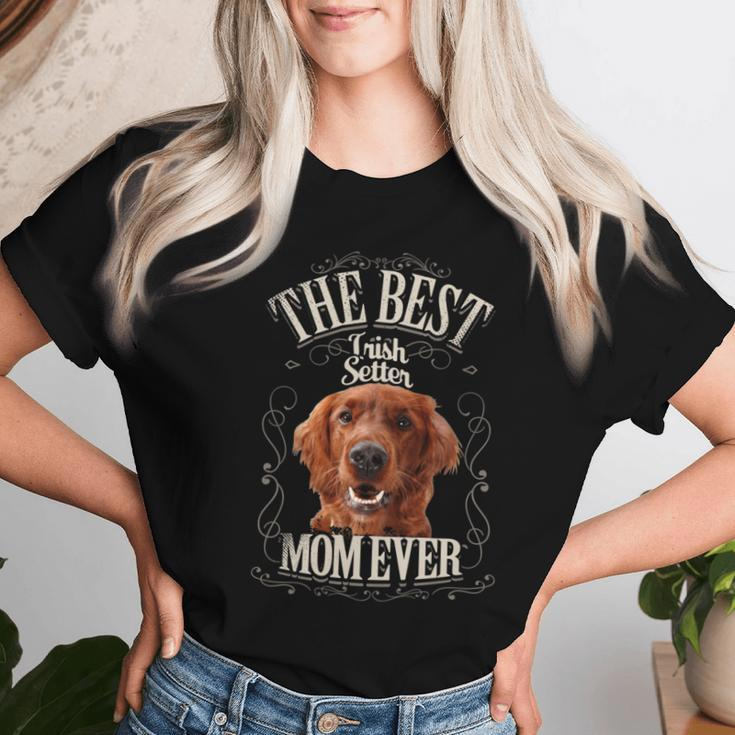 Best Red Irish Setter Mom Ever Dog Lover Vintage Women T-shirt Gifts for Her