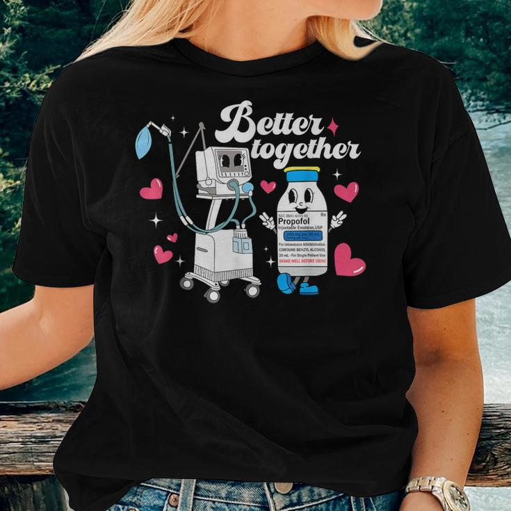 Better Together Nurse Valentine's Day Respiratory Therapist Women T-shirt Gifts for Her