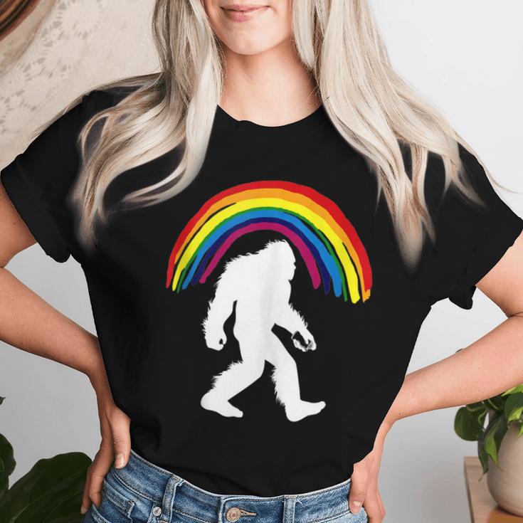 Bigfoot Graffiti Rainbow Sasquatch Tagger Women T-shirt Gifts for Her