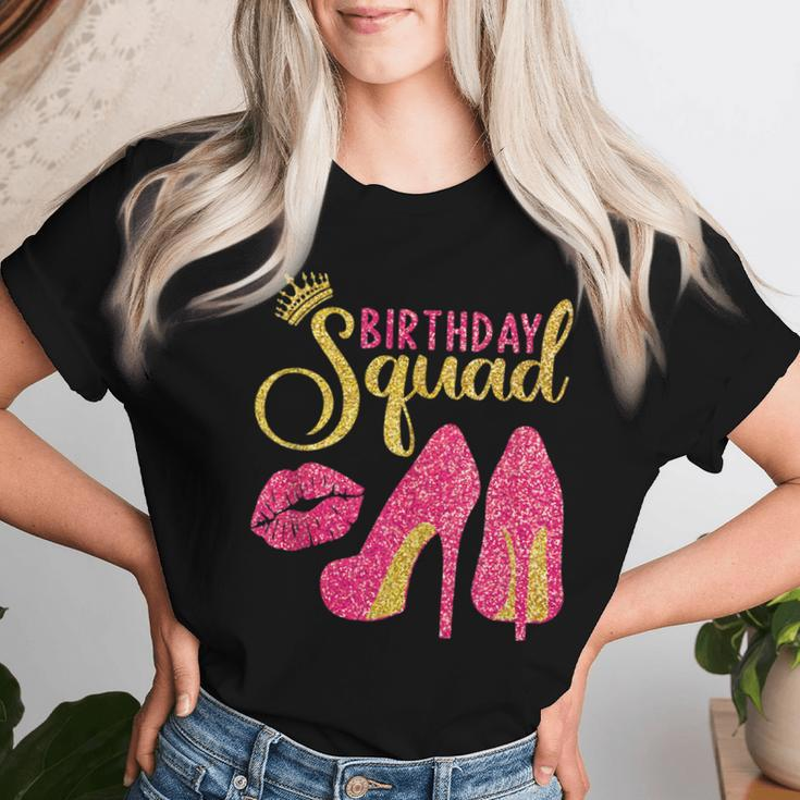 Birthday Squad High Heels Girls Birthday Crew Women T-shirt Gifts for Her