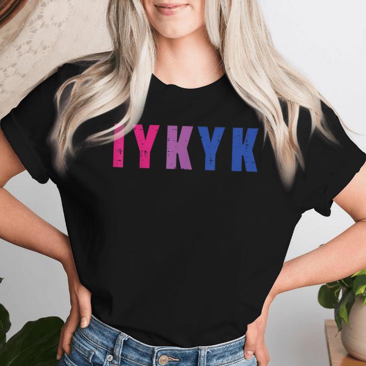 Bisexual Iykyk Fun Bi Pride Flag Bisexuality Lgbtq Women Women T-shirt Gifts for Her