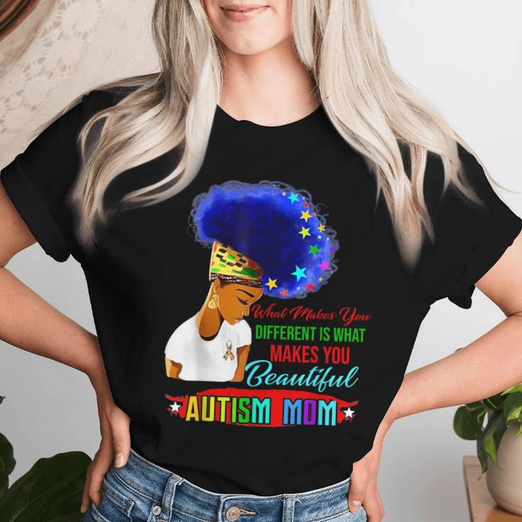 Black Afro American Autism Awareness Mom Rainbow For Women Women T-shirt Gifts for Her