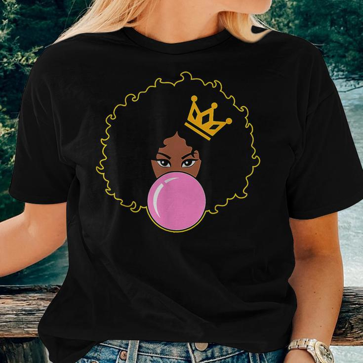 Black Girl Magic Pink Bubblegum Poppin Melanin Queen Women T-shirt Gifts for Her