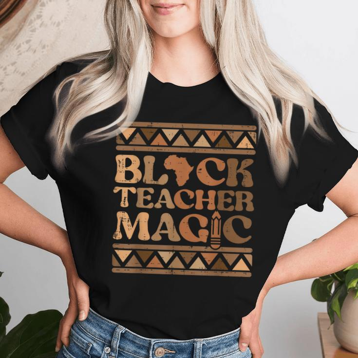 Black Teacher Magic Black History Month African Pride Women Women T-shirt Gifts for Her